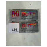 Hornady .40 S&W ammo; Critical Duty; 175gr