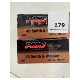 PMC .40 S&W ammo; 165gr,FMJ-FP- 100 ct.