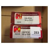 Hornady 338 RCM ammo; 185gr; GMX; 40 ct.