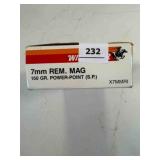 Winchester 7mm Rem Mag ammo; 150gr; 20 ct.