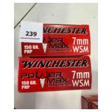 Winchester 7mm WSM ammo; 150gr; 40 ct.