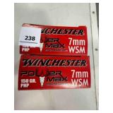 Winchester 7mm WSM ammo; 150gr; 40 ct.