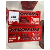 Winchester 7mm WSM ammo; 150gr; 40 ct.