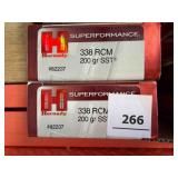 Hornady 338 RCM ammo; 185gr GMX; 40 ct.