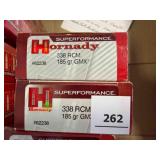 Hornady 338 RCM ammo; 185gr GMX; 40 ct.