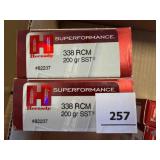 Hornady 338 RCM ammo; 185gr GMX; 40 ct.
