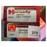 Hornady 338 RCM ammo; 185gr GMX; 40 ct.