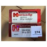 Hornady 338 RCM ammo; 185gr GMX; 40 ct.