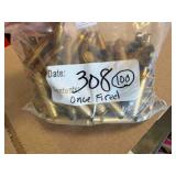 .308 Win Brass; fired once; 100ct