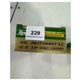 Remington 45 auto; 185gr; BJHP; 50 ct.