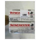 Winchester 40 S&W; 165gr; FMJl 100 ct.