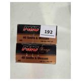 PMC .40 S&W ammo; 180gr; FMJ-FP; 100 ct.