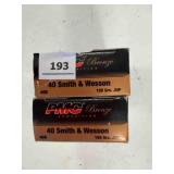 PMC .40 S&W ammo; 180gr; FMJ-FP; 100 ct.