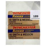 Winchester 40 S&W; 180gr; FMJl 100 ct.; Subsonic