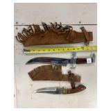 2-White Tail Trail Cutlery knives w/ sheath