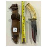 Bone handle hunting knife