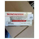Winchester .40 S&W ammo; 135gr; FMJ; 200-rds-New