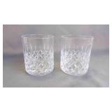 2 Heavy Based Old Fashioned Fine Crystal Tumblers