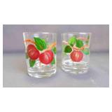 Vintage Apple Pattern Double Old-Fashioned Glasses