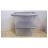 4 - 2 Plastic Storage Bins w/2 Matching Lids