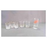 6 Assortment Of Vintage Clear Shot Glasses
