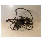 Vintage Style Wrought Iron Wine Bottle Caddy