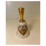 Vintage Imerlux Bohemian Glass Heart Dinner Bell