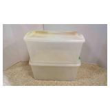 2 64 QT Plastic Storage/Totes - w/ LIDS - USED