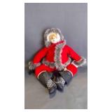 Vintage Handcrafted Hob Trot Textile Santa Doll