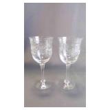 2 Vintage Delicate "Anticipation" Beverage Glasses