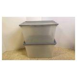 2 Plastic Storage Bins w/2 Matching Lids