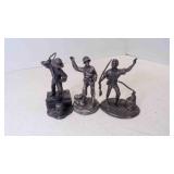 3 Vintage Fine Pewter Figurines From The