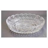 Beautiful Embossed Oval Crystal Centerpiece Bowl
