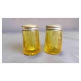 Pair of Vintage Amber Depression Glass S&P Shakers