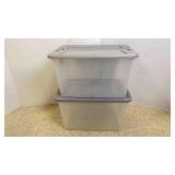 2 Plastic Storage Bins w/2 Matching Lids