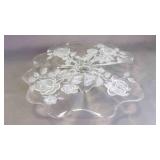 Beautiful Vintage "Winter Rose" Crystal Platter