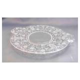 Beautiful & Delicate Vintage Glass Tray/Platter w/