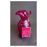 Vintage Cranberry Canadiana Ruffled Rim Vase