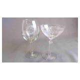 Vintage Fostoria Sorbet Glass & Advertising Glass