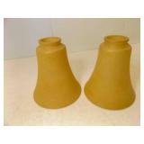 2 Vintage Marigold Carnival Glass Tulip Lamp