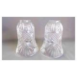 Pair of Vintage Clear-Cut Glass Bell Lamp Shades
