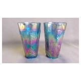 Pair of 14-ounce Carnival Glass Drink Tumblers