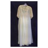 Vintage Sheer Ivory Nylon Peignoir & Nightgown Set