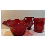 vintage Ruby Red Glass Items
