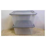 2 Plastic Storage Bins w/2 Matching Lids