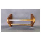 Vintage-Style Wood Wall Shelf w/ Towel Bar