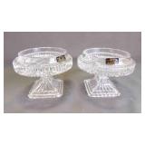 Pair of Vintage Footed Crystal Compote Bowls