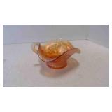 Antique Marigold Carnival Glass Handled Nappy