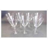 7 Vintage "Engagement" Platinum Rim Drink Glasses
