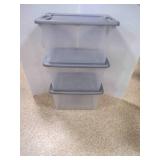 3 64 Quart Storage Tubs w/Locking Lids - USED